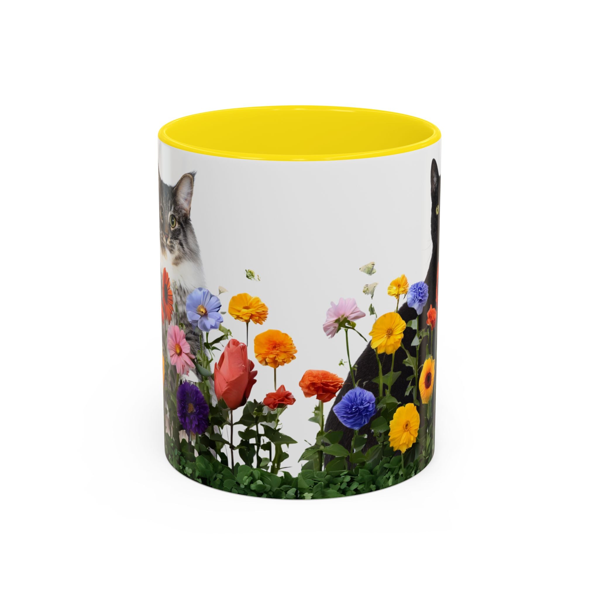 Floral Cats Coffee Mug - 11 oz/15 oz