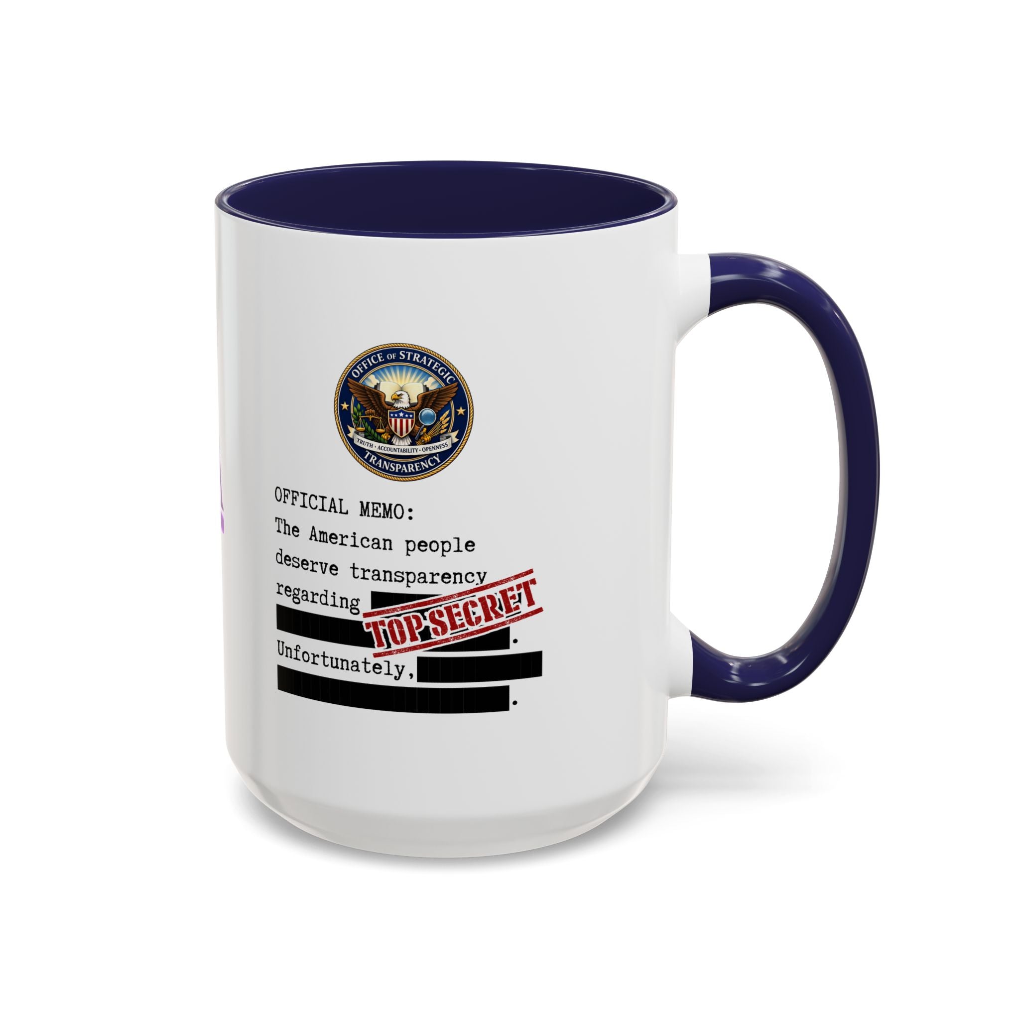 Official Memo Top Secret Coffee Mug – Political Satire Two-Tone Mug