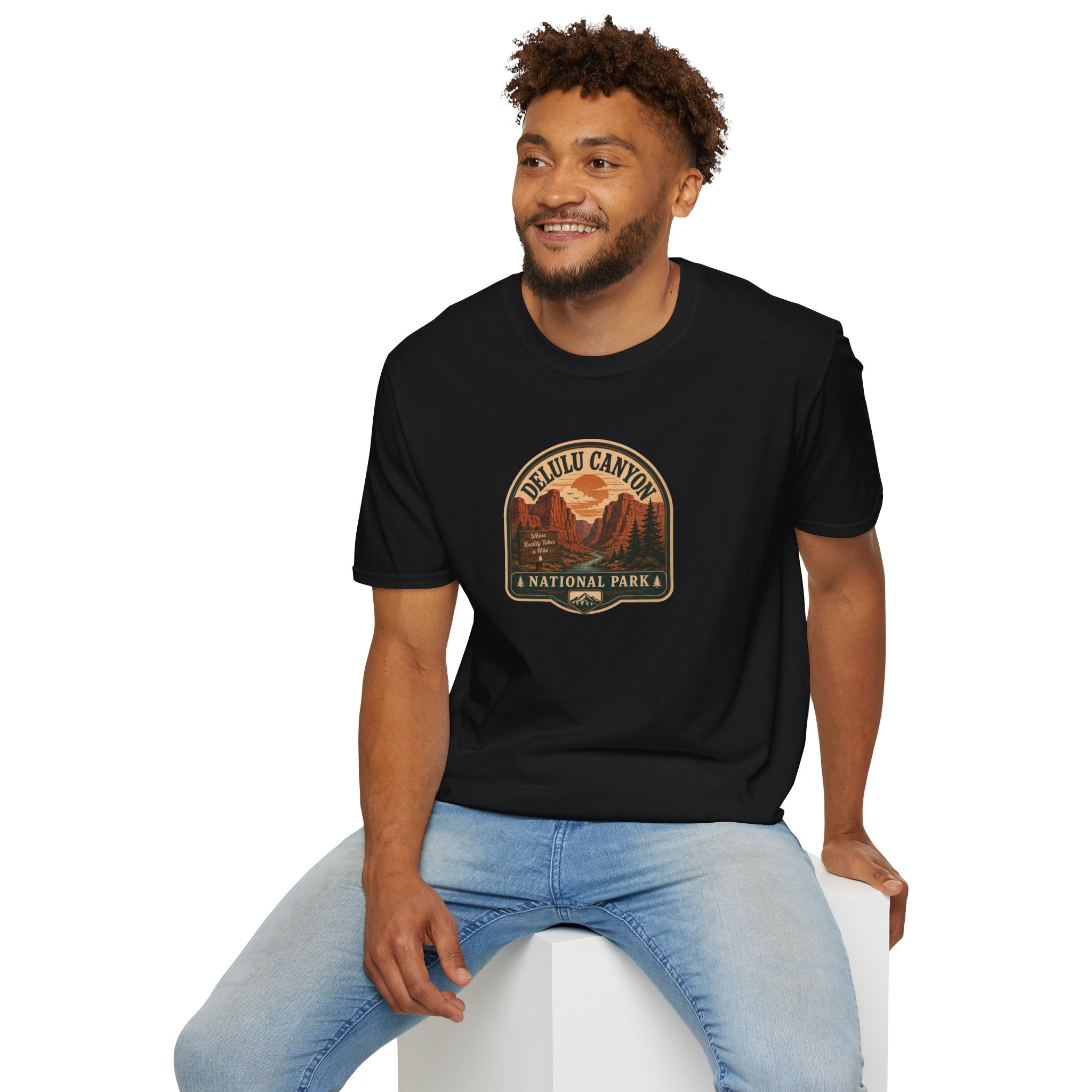 Delulu Canyon National Park Unisex T-Shirt | Funny Retro National Park Parody Tee