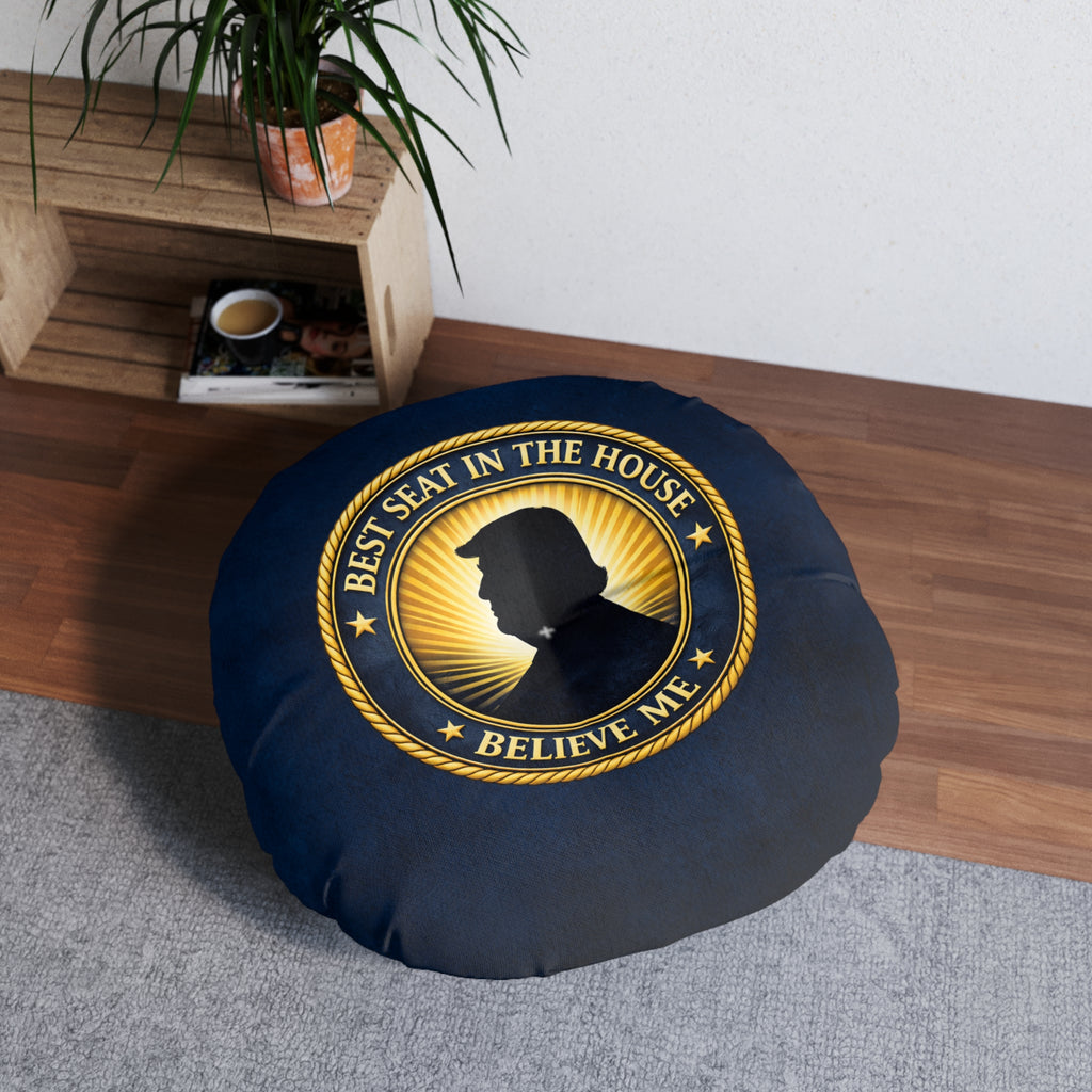 Best Seat in the House Floor Cushion – Political Parody Round Pillow