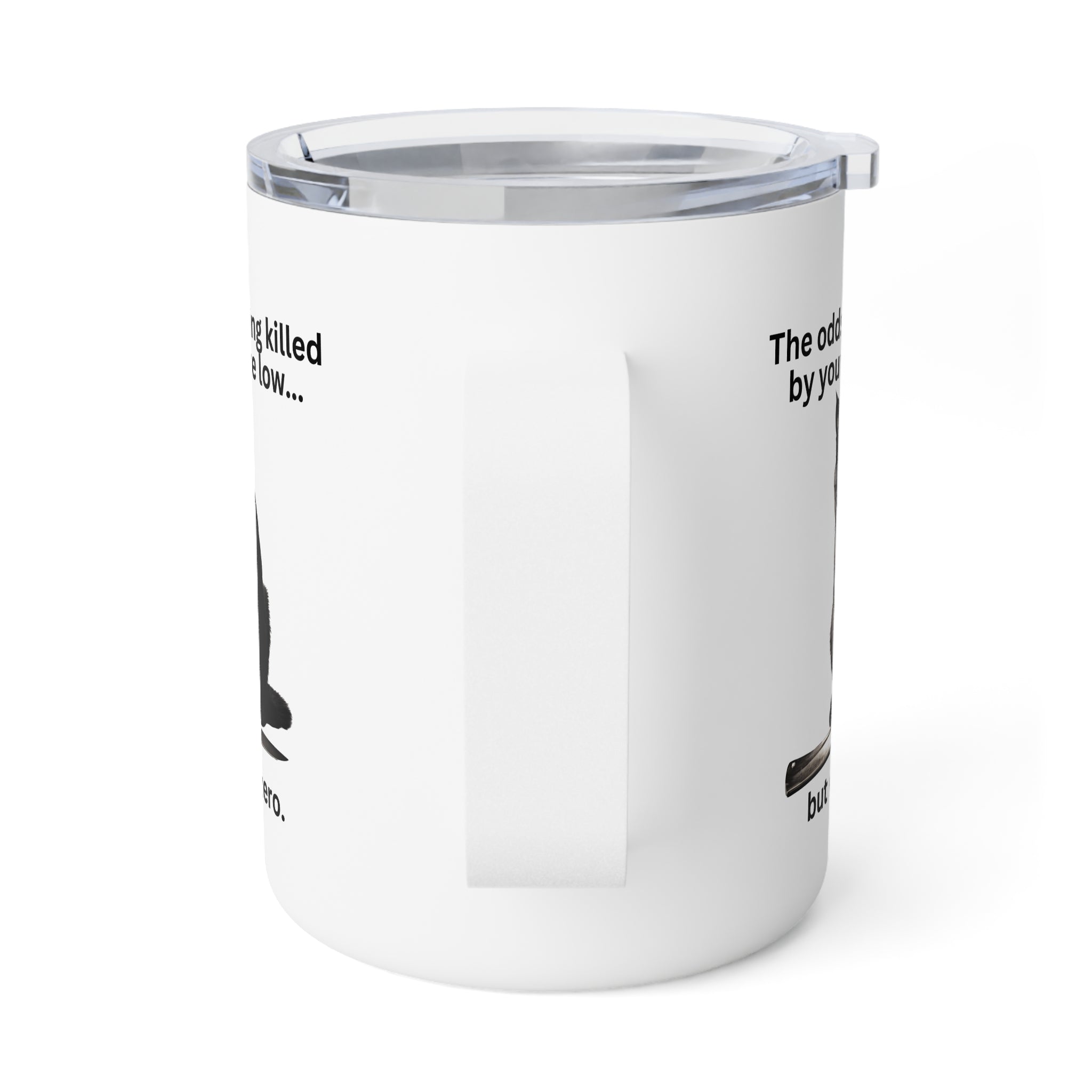 Photo depicting the ​Killer Cat Odds Insulated Coffee Mug, 10oz from EpiAl's Shop.