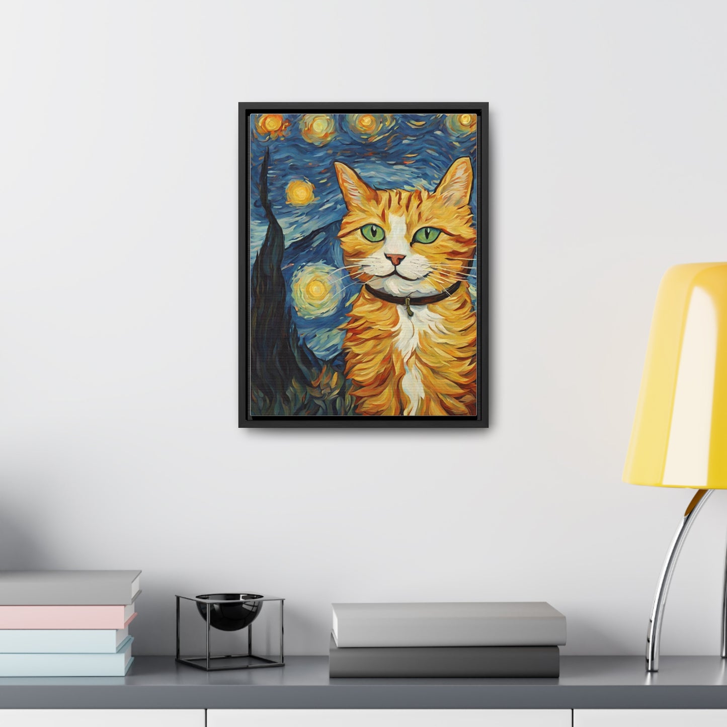 Van Gogh Style Cat Gallery Canvas Wraps, Vertical Frame - Canvas - Epileptic Al’s Shop