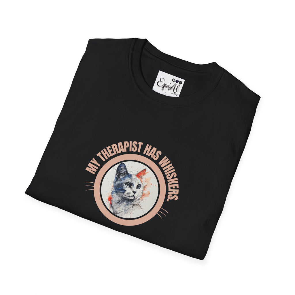 Whimsical Cat Therapy T-Shirt | Cute Pet Lover Tee