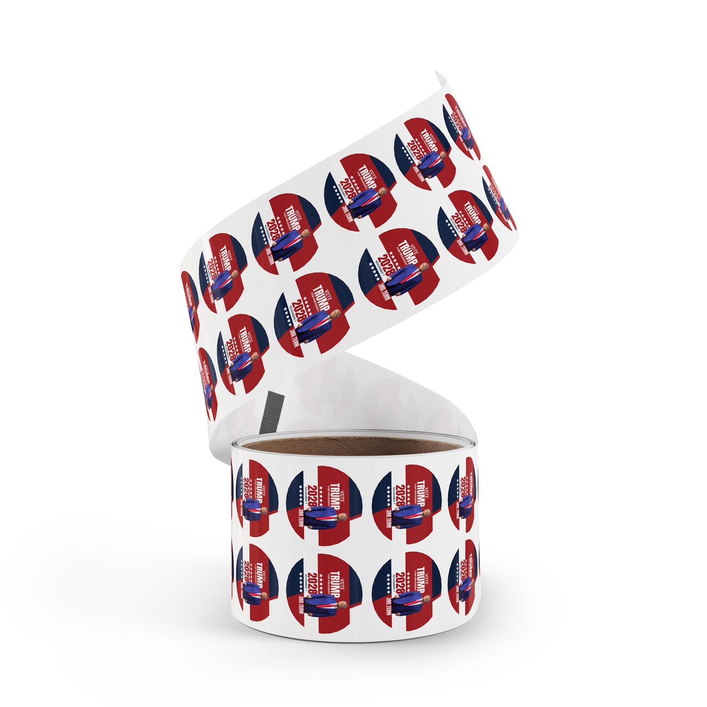 Vote Trump 2028 Round Sticker Rolls - Bold Political Campaign Labels