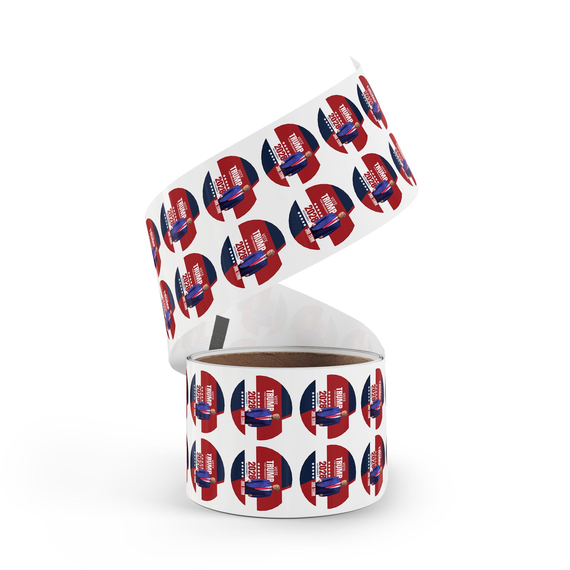 Vote Trump 2028 Round Sticker Rolls - Bold Political Campaign Labels