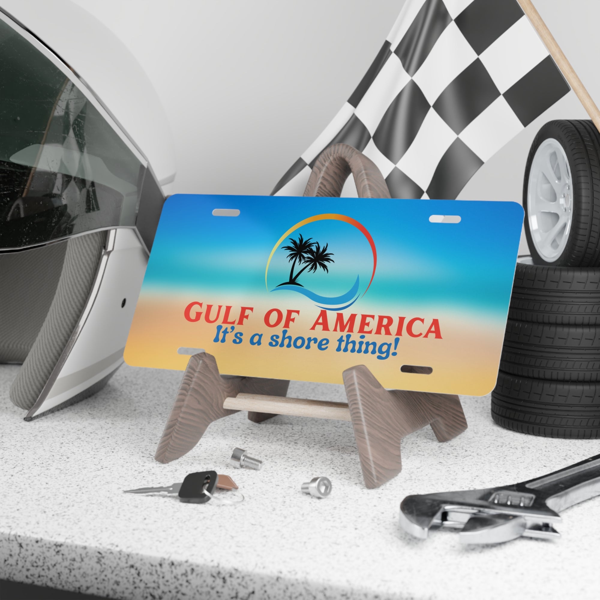 American Gulf Shore Thing Vanity Plate - Coastal Car Tag