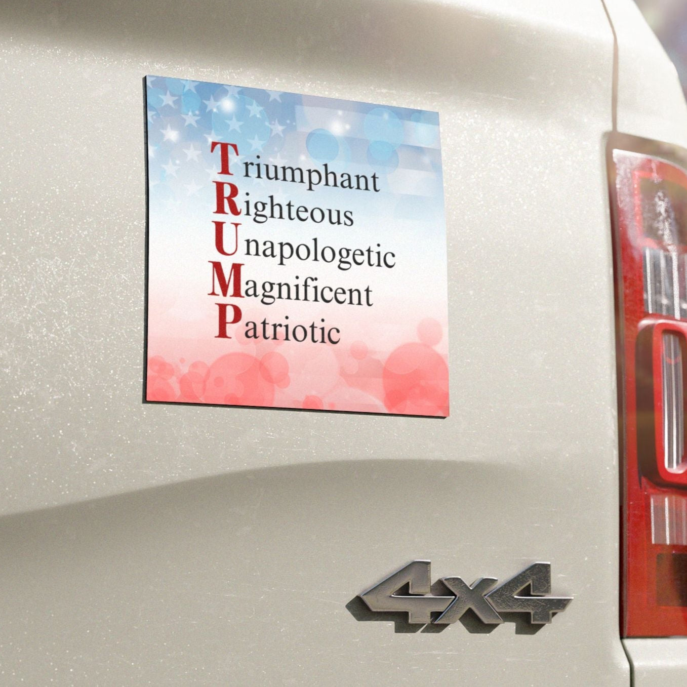 Pro-Trump Acronym Design Bumper Magnet Printify