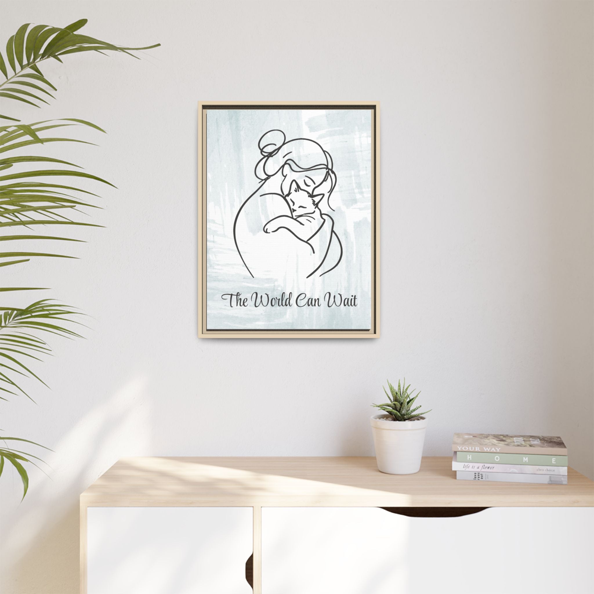 The World Can Wait Cat Canvas Print