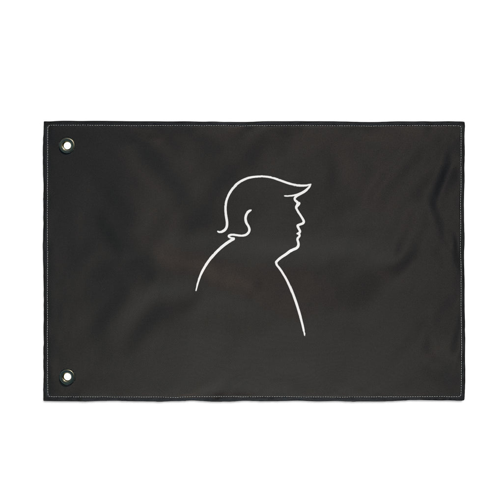 Minimalist Line Portrait Flag – Modern Political Parody Design