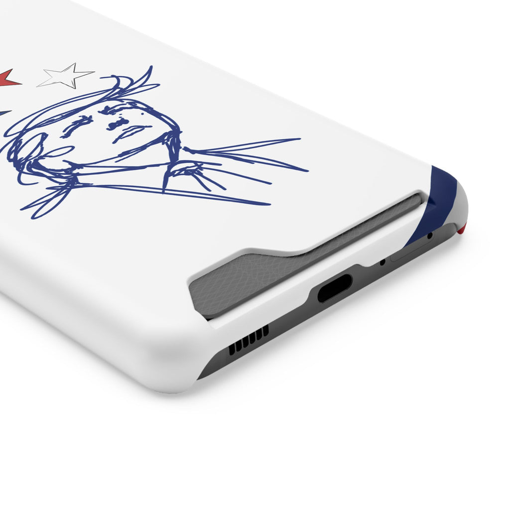 Swoop Guy Samsung Galaxy Case – Minimal Line Portrait Patriotic Design, Slim Protective Case with Card Slot