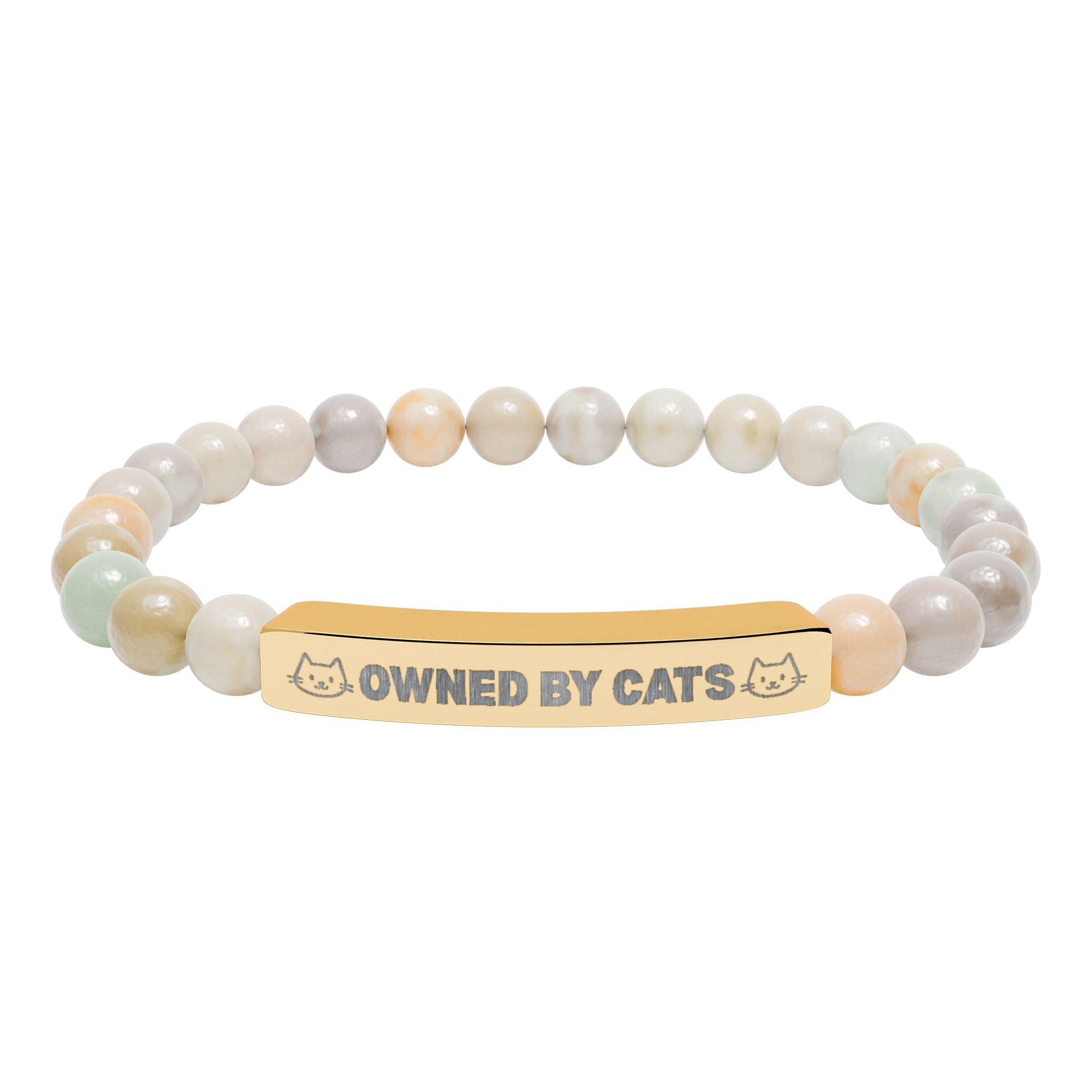 Owned by Cats Natural Stone Bar Bracelet
