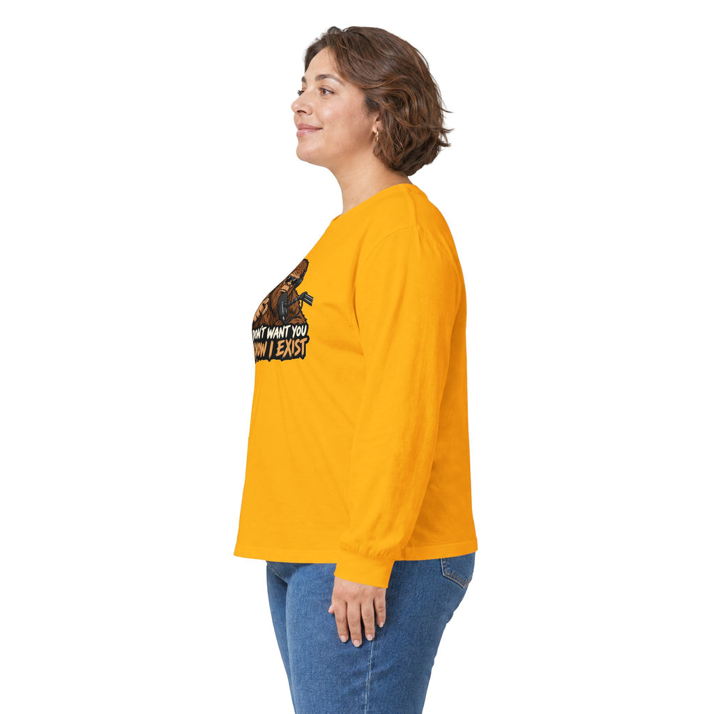 Bigfoot Graphic Long Sleeve Tee - "They Don’t Want You To Know I Exist"