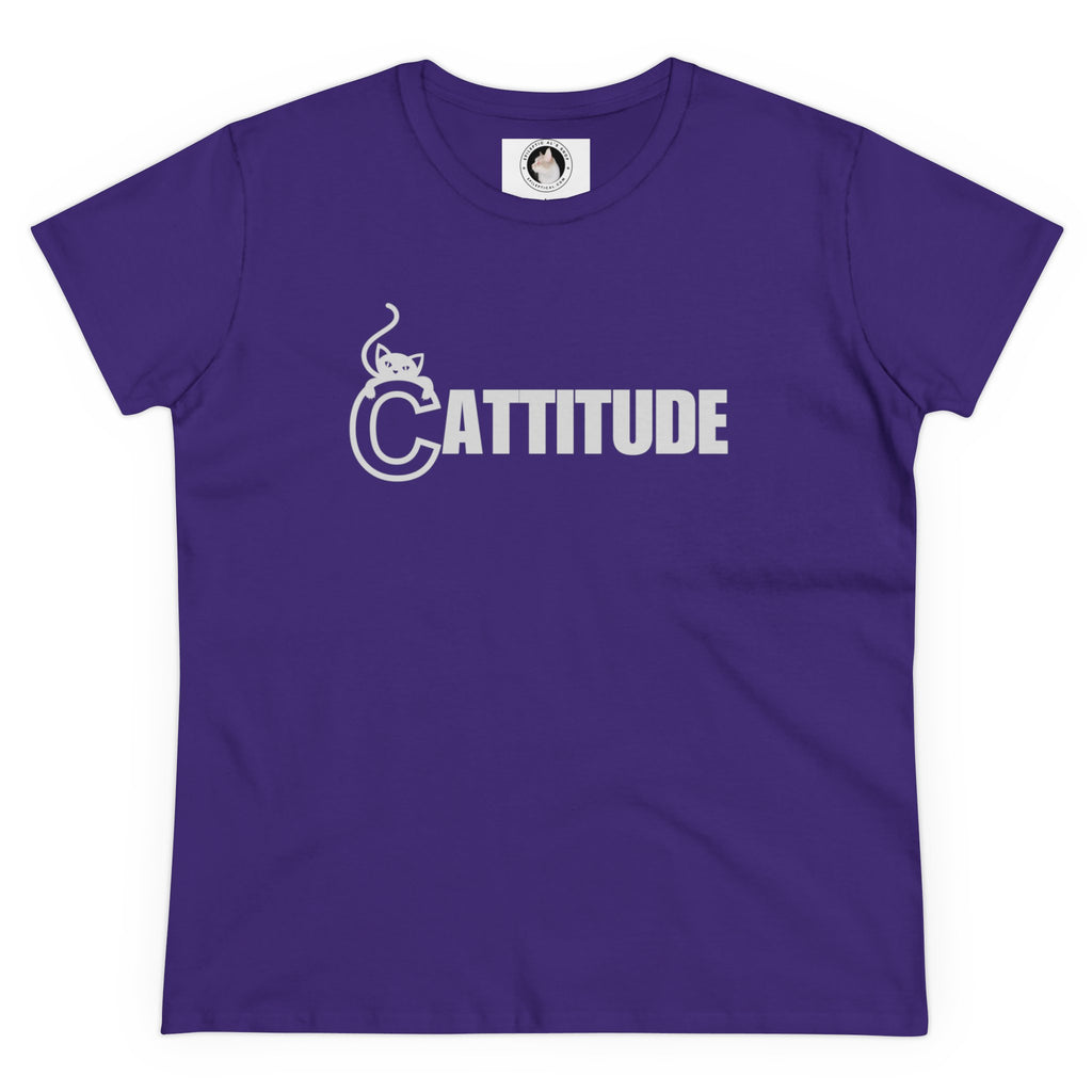 Cattitude Women's Midweight Cotton Tee - T - Shirt - Epileptic Al’s Shop
