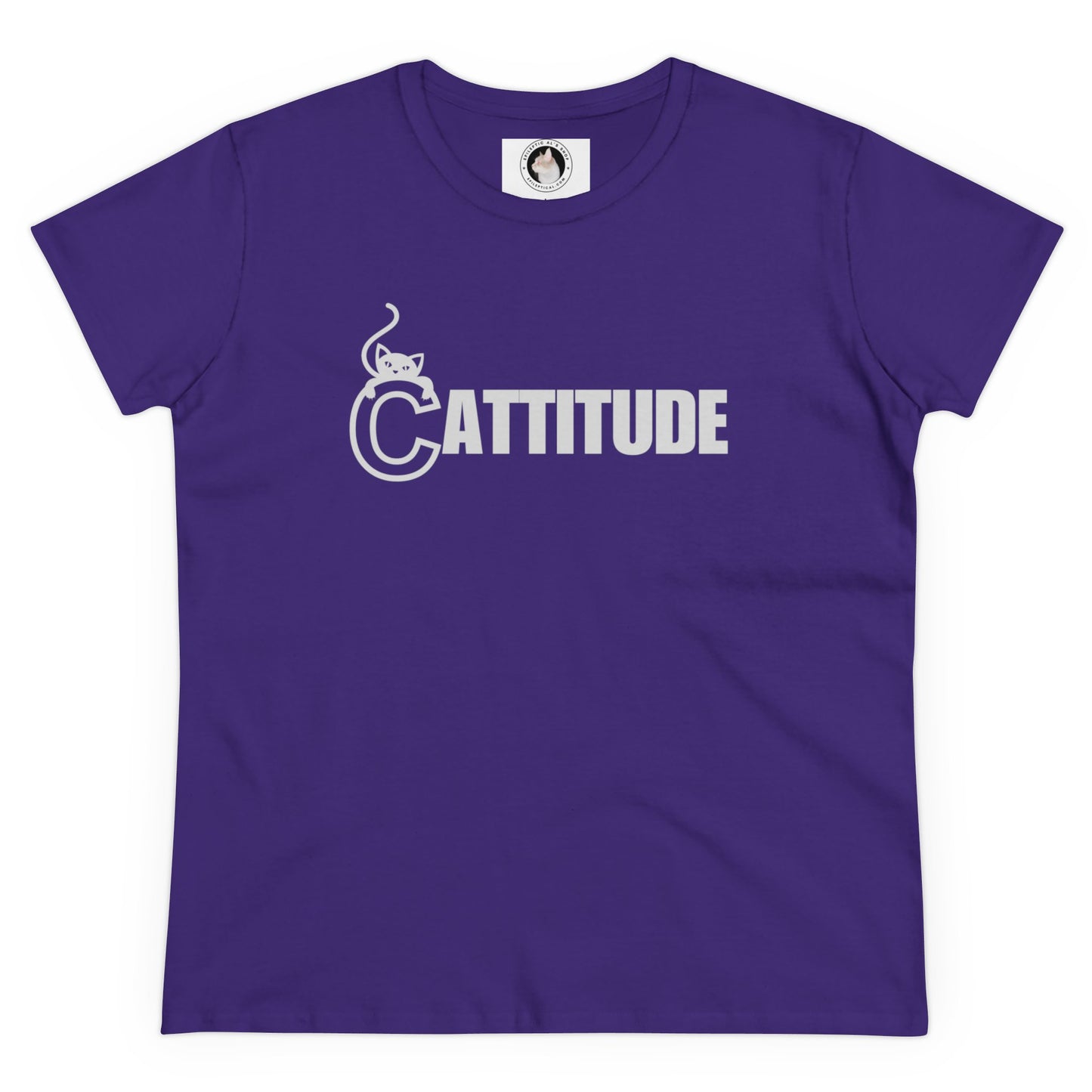 Cattitude Women's Midweight Cotton Tee - T - Shirt - Epileptic Al’s Shop