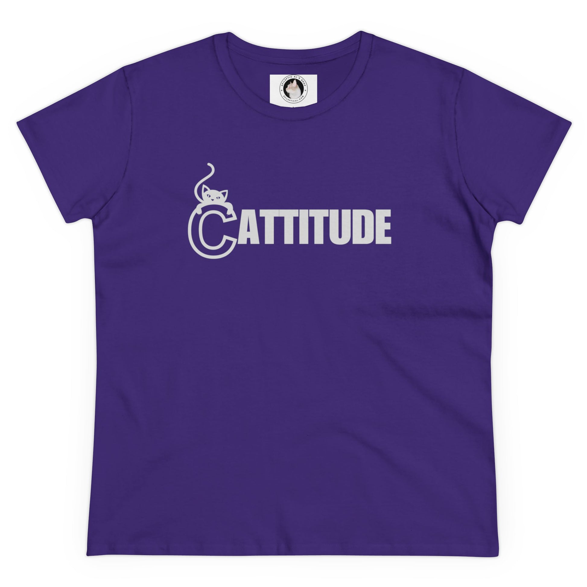 Cattitude Women's Midweight Cotton Tee - T - Shirt - Epileptic Al’s Shop