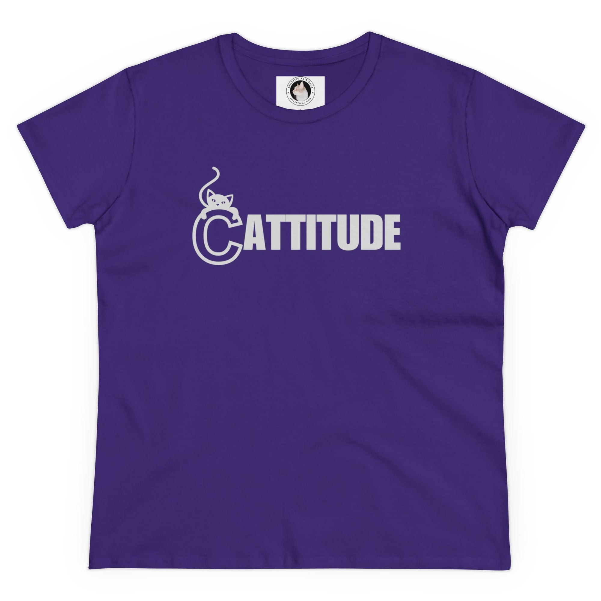Cattitude Women's Midweight Cotton Tee - T - Shirt - Epileptic Al’s Shop