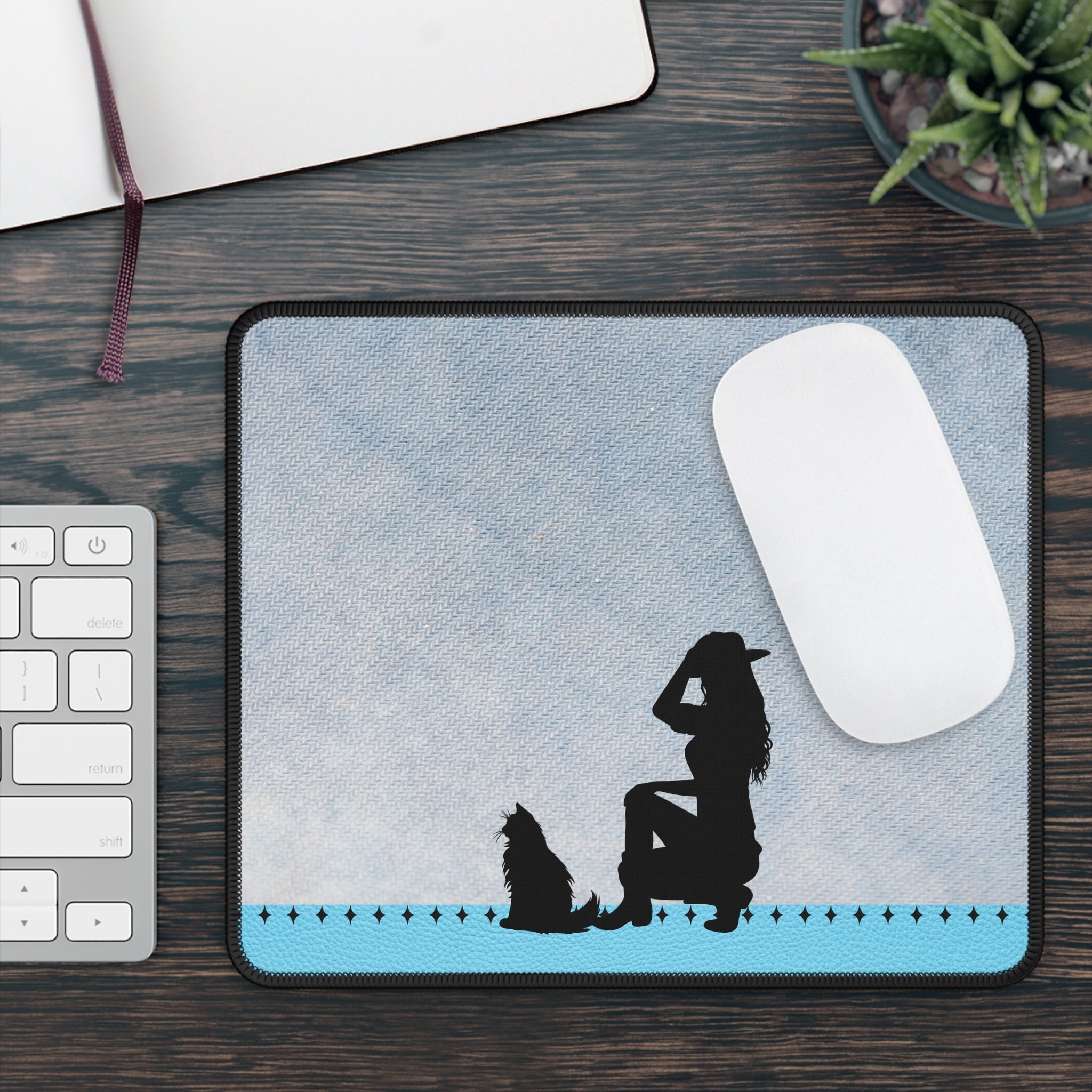 Photo depicting the ​Cowgirl Cat Lady Gaming Mouse Pad from EpiAl's Shop.