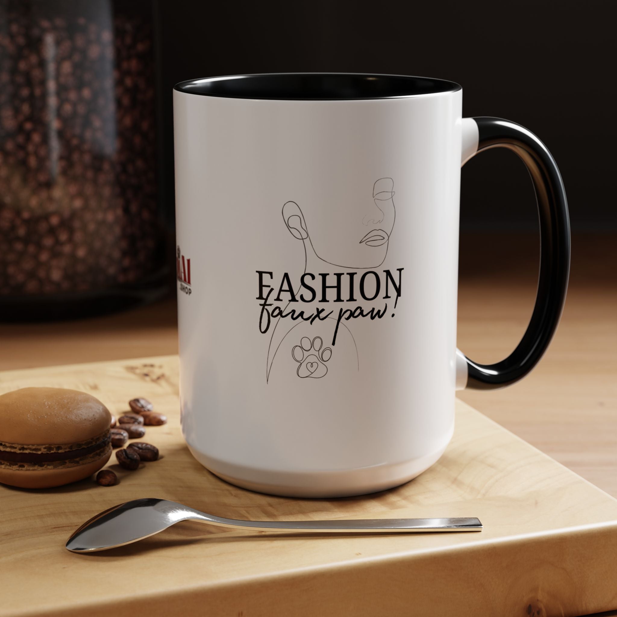 Photo depicting the ​Fashion Faux Paw Accent Coffee Mug (11, 15oz) from EpiAl's Shop.