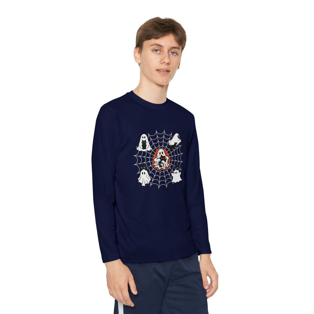 Ghost Cats Halloween Youth Long Sleeve Shirt