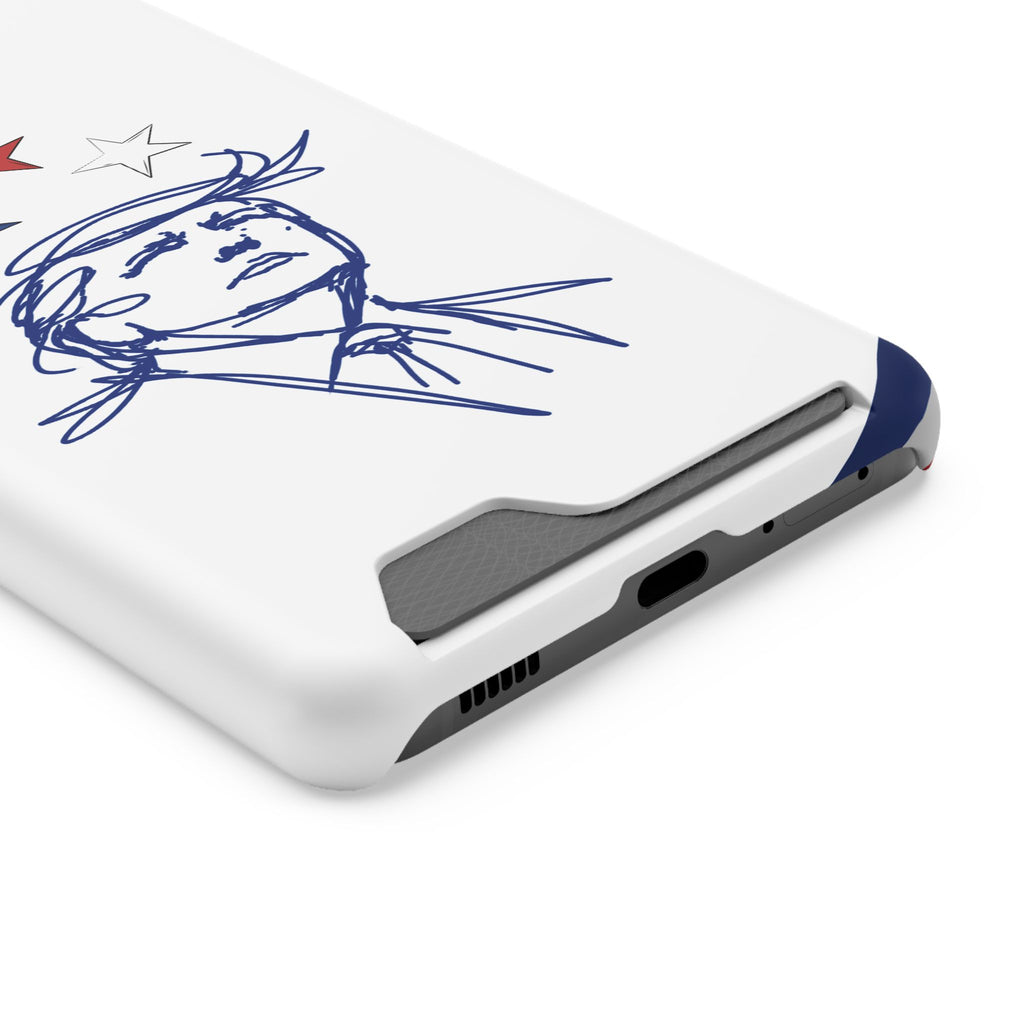 Swoop Guy iPhone Case – Minimal Line Portrait Patriotic Design, Slim Protective Case with Card Slot