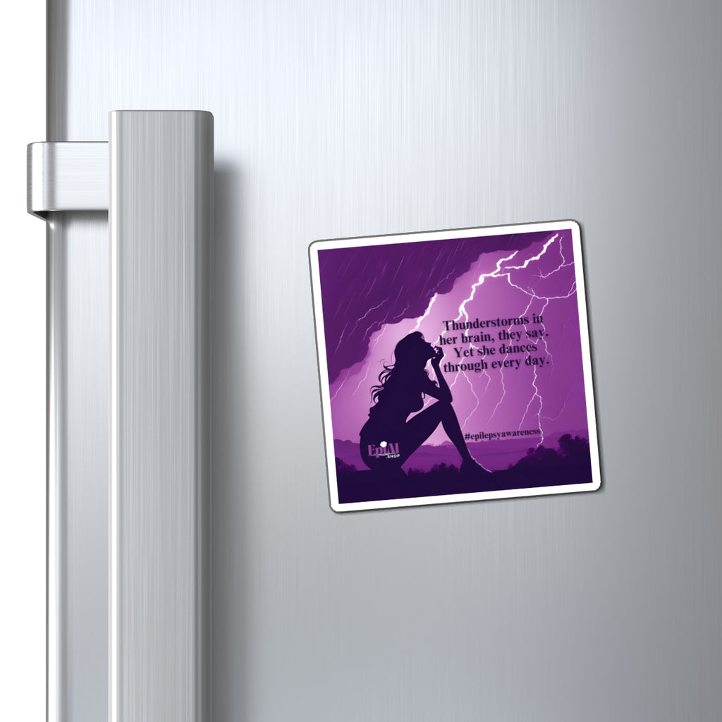 Empowering Epilepsy Awareness Magnet - "Thunderstorms in Her Brain" Design