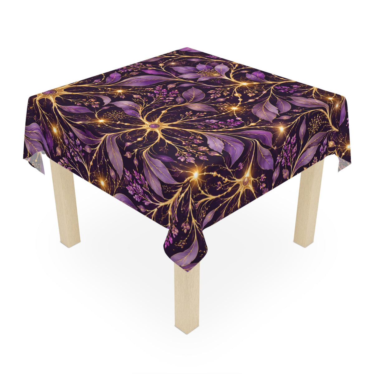 Beautifully Miswired | Purple & Gold Epilepsy Awareness Neuron Tablecloth