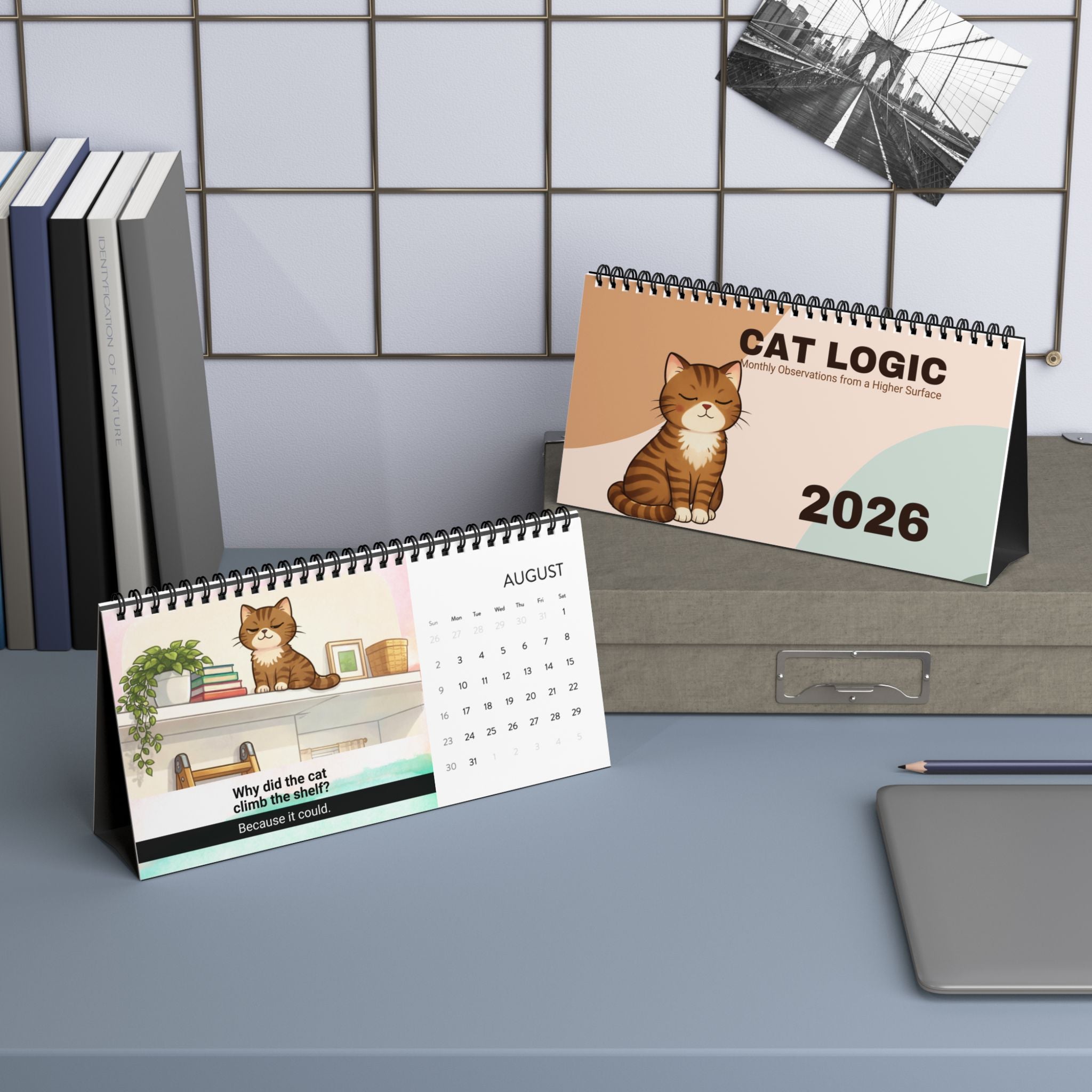 Cat Logic: Monthly Observations from a Higher Surface – 2026 Desk Calendar