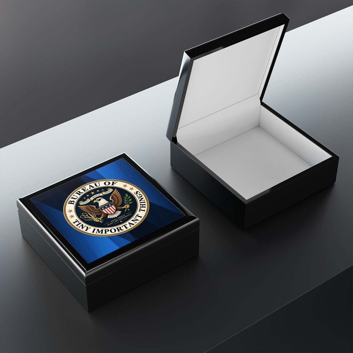 Bureau of Tiny Important Things Collection Box | Funny Office Keepsake & Small Item Storage Box