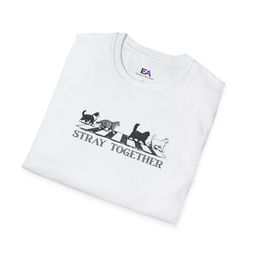 Stray Together Cat Crosswalk T-Shirt | Minimalist Cat Lover Graphic Tee