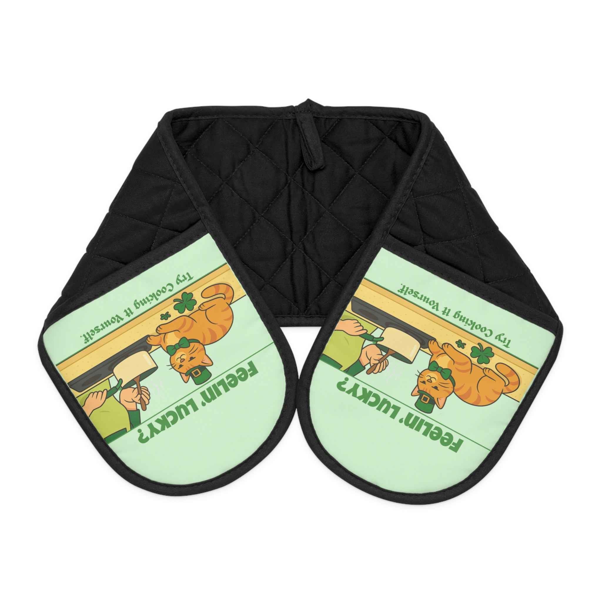 Feelin’ Lucky? – St. Patrick’s Day Cat Kitchen Oven Mitts