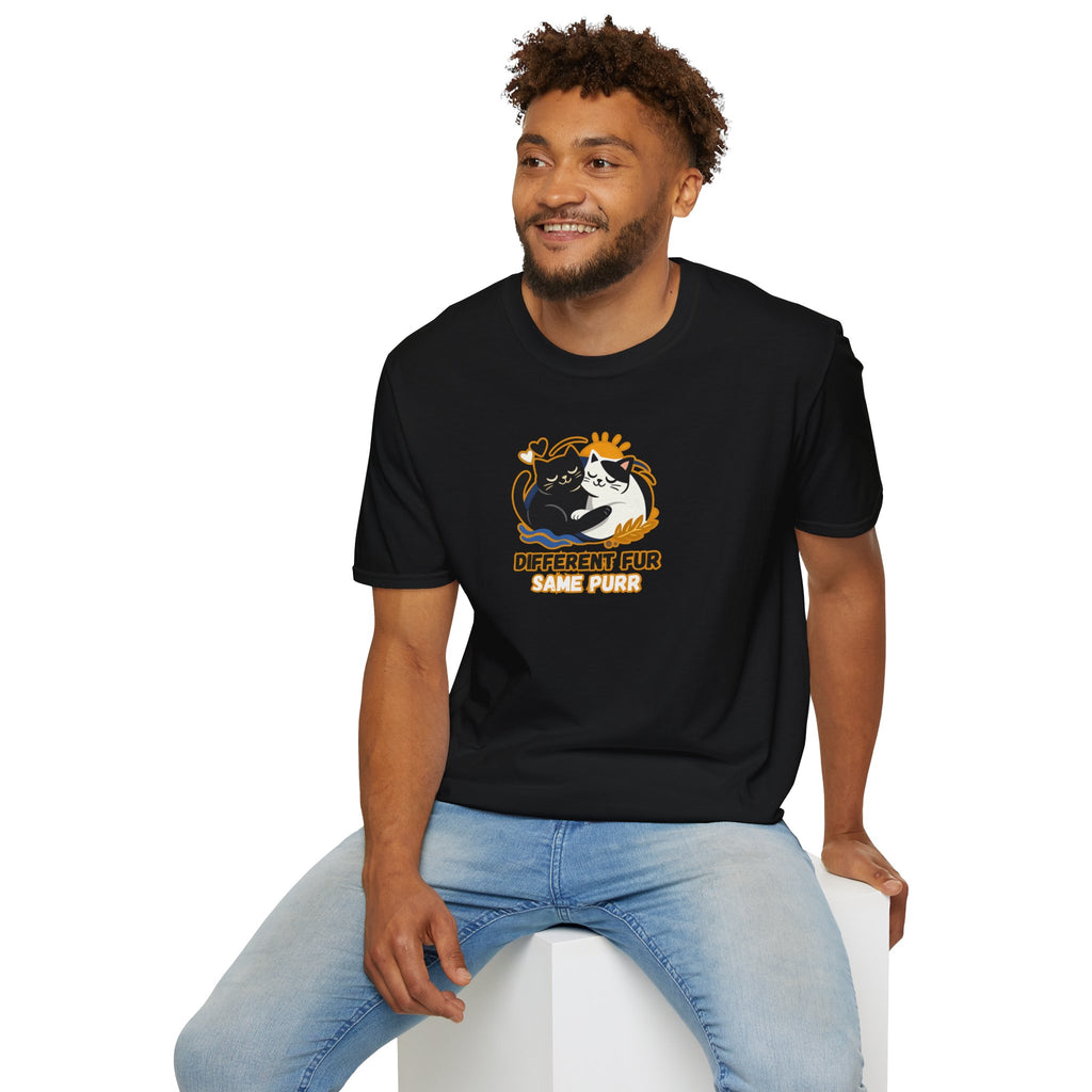 Different Fur, Same Purr Cat Unity T-Shirt | Kindness & Harmony Tee