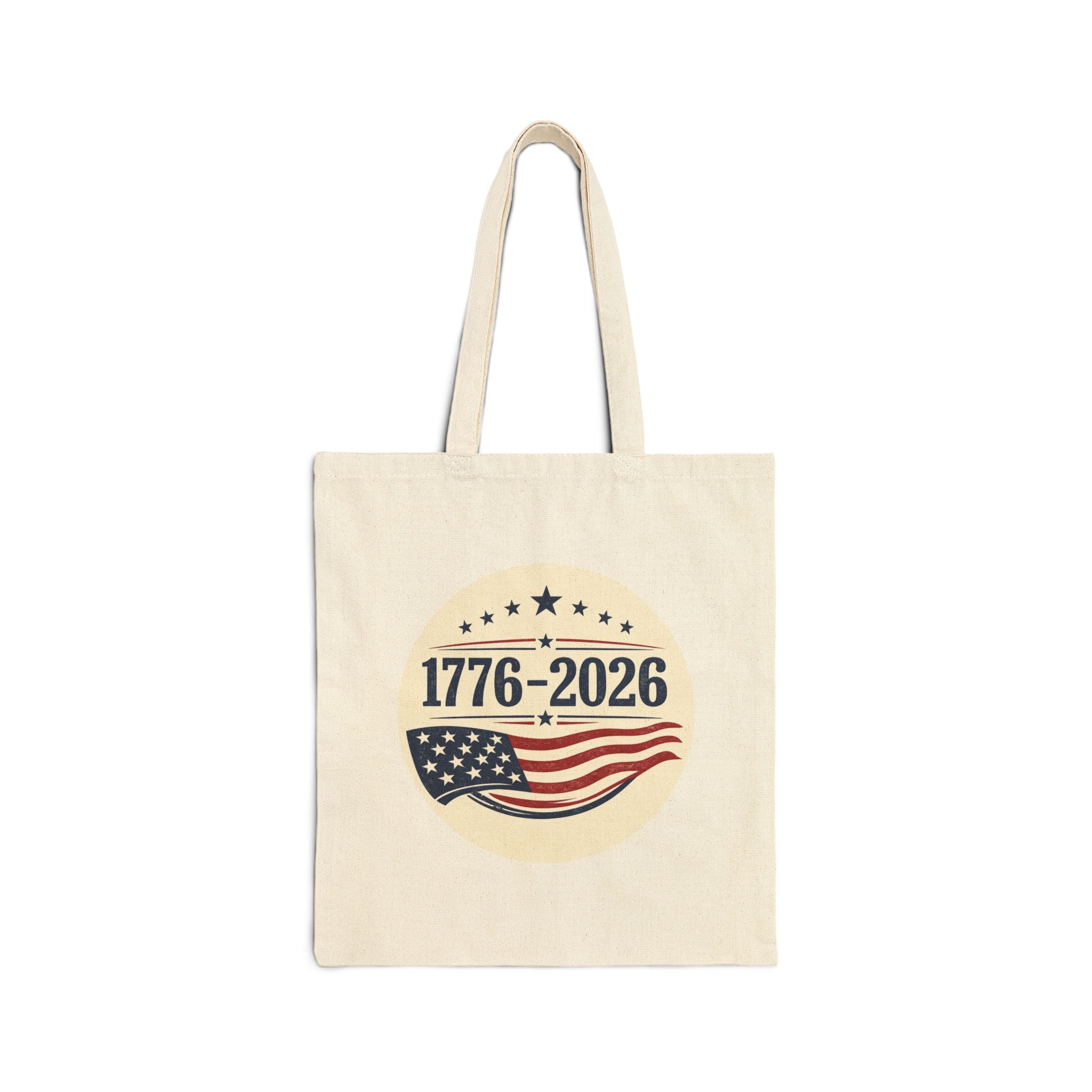 1776–2026 Patriotic Canvas Tote Bag | Vintage Americana USA Carryall