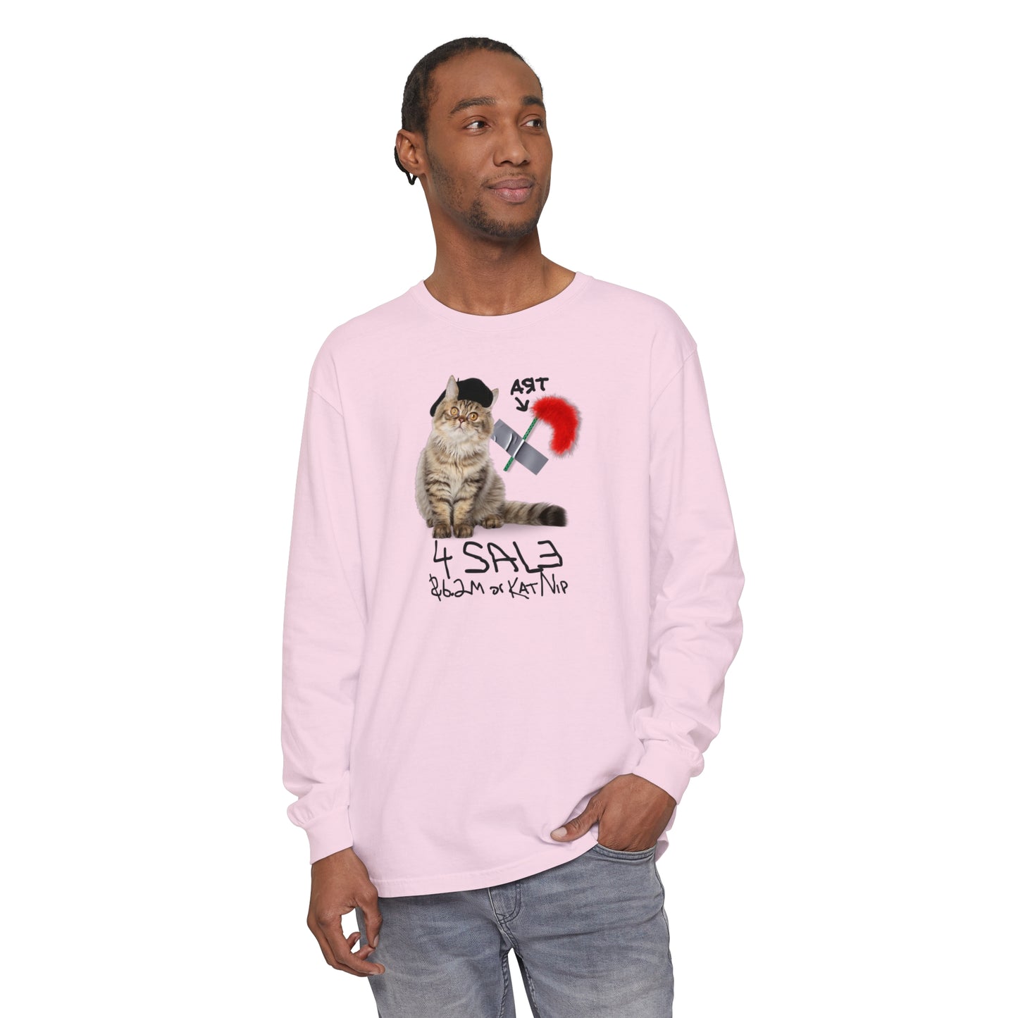 Duct Tape Cat Toy Art Unisex Garment-dyed Long Sleeve T-Shirt