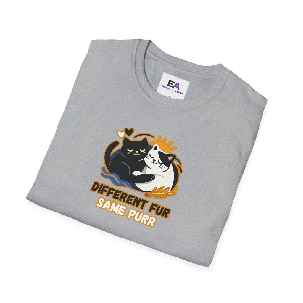 Different Fur, Same Purr Cat Unity T-Shirt | Kindness & Harmony Tee