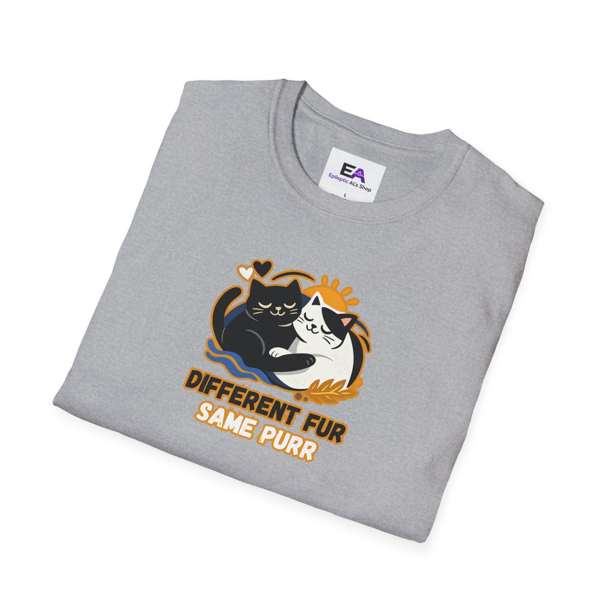 Different Fur, Same Purr Cat Unity T-Shirt | Kindness & Harmony Tee