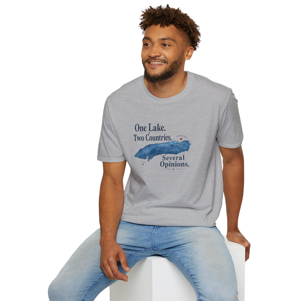 One Lake. Two Countries. Several Opinions. Lake Ontario Humor T-Shirt
