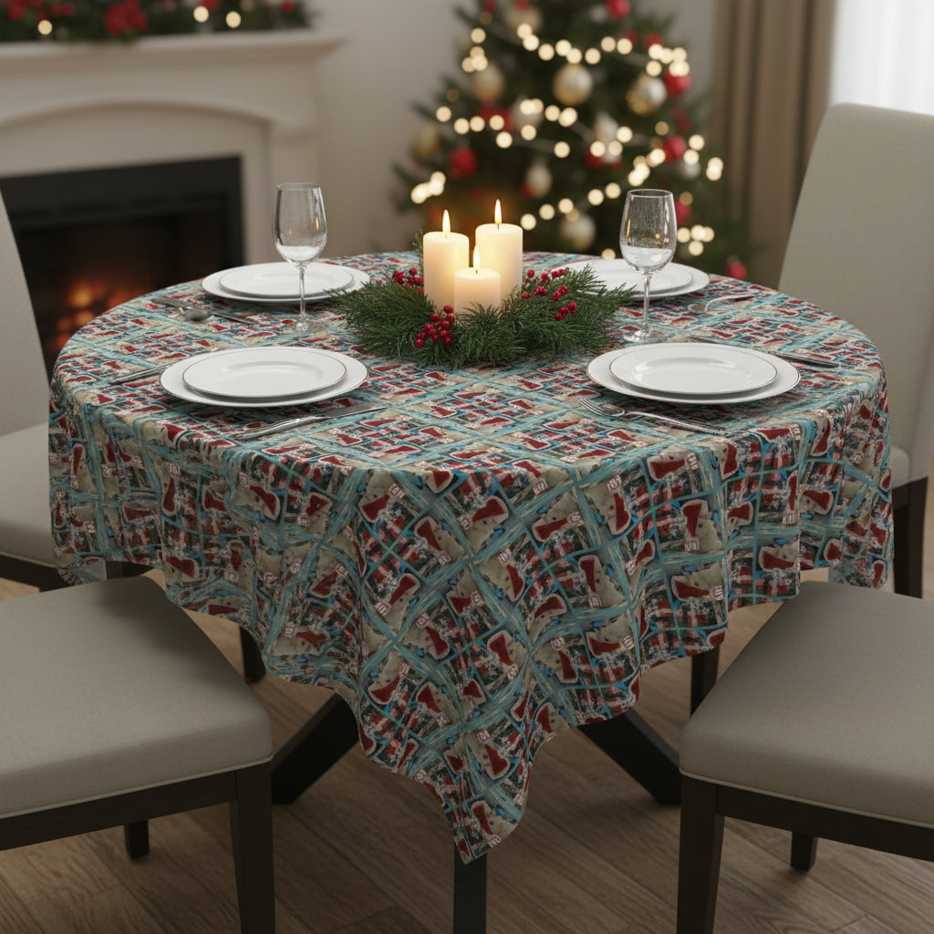 Photo depicting the ​Dashing Through the No Christmas Tablecloth from EpiAl's Shop.