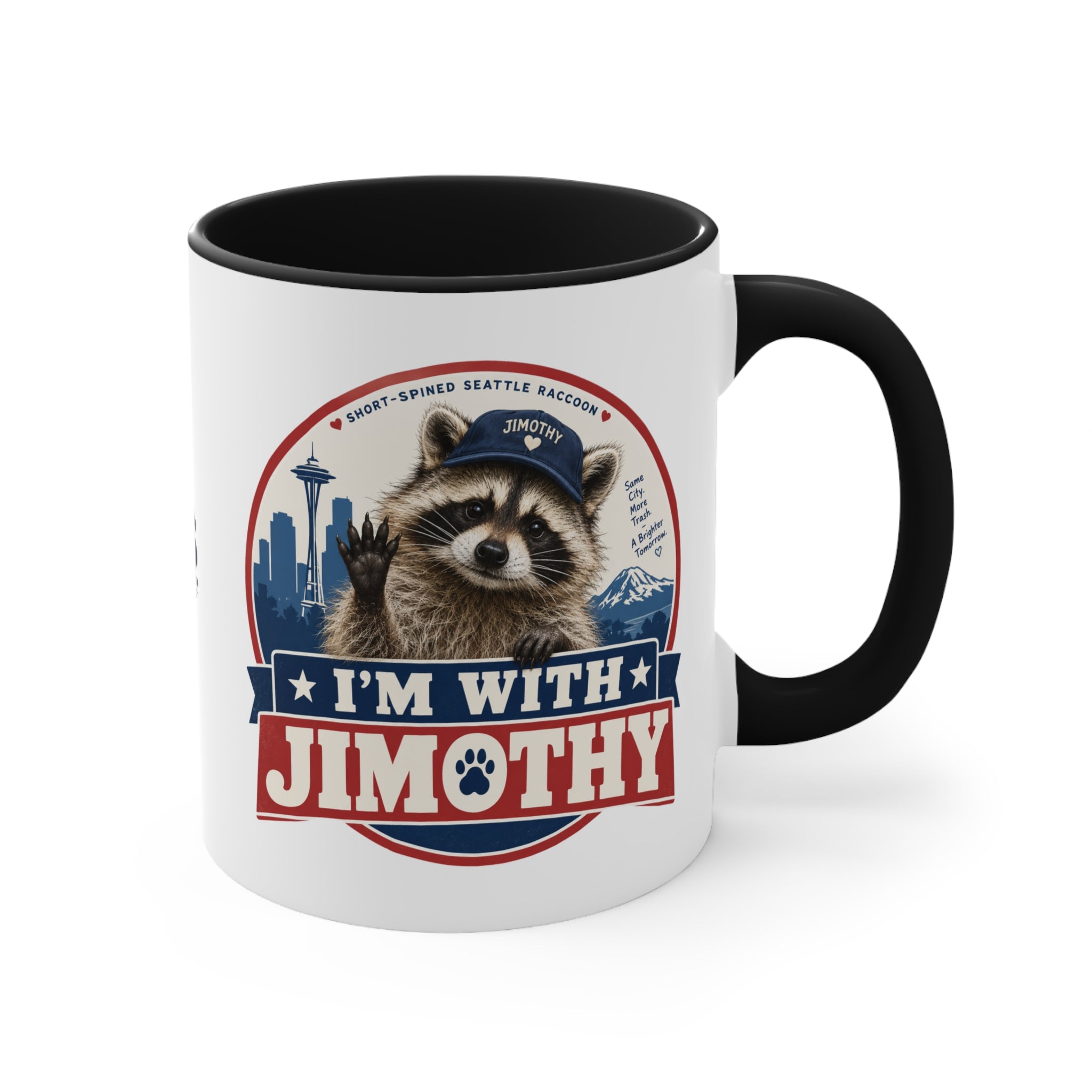 I’m With Jimothy Raccoon Accent Coffee Mug