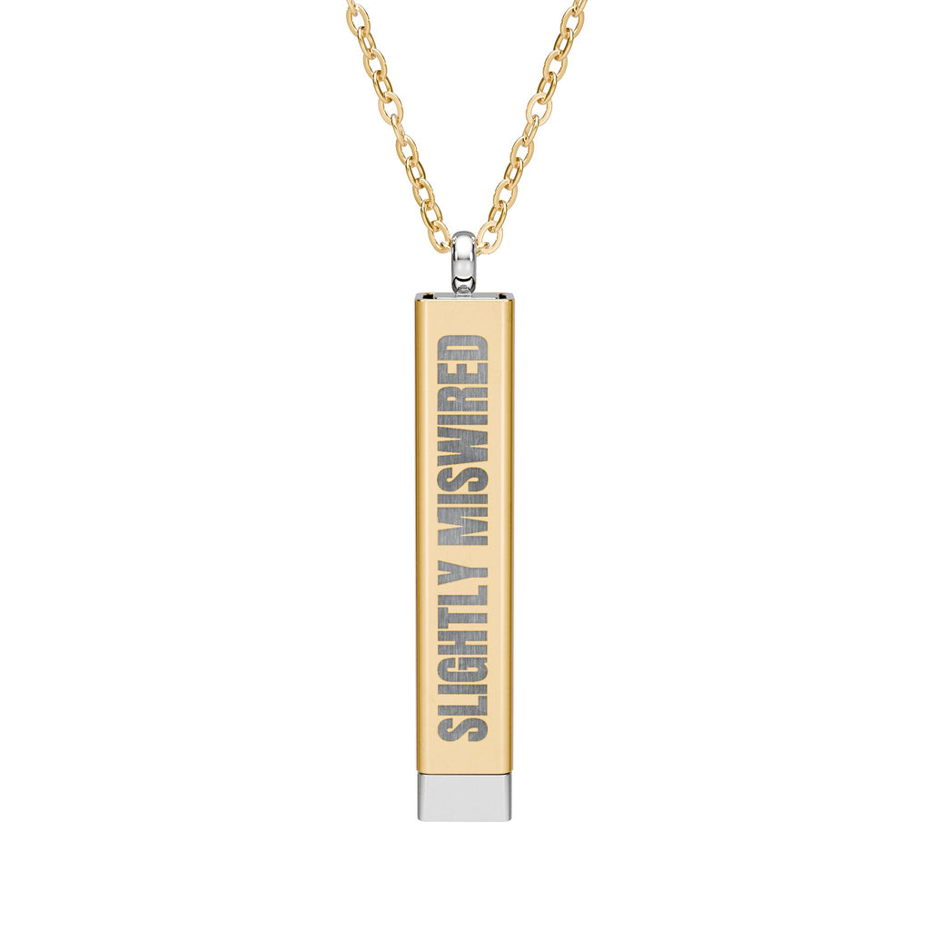 Slightly Miswired, Still Fabulous Hidden Message Sliding Bar Necklace