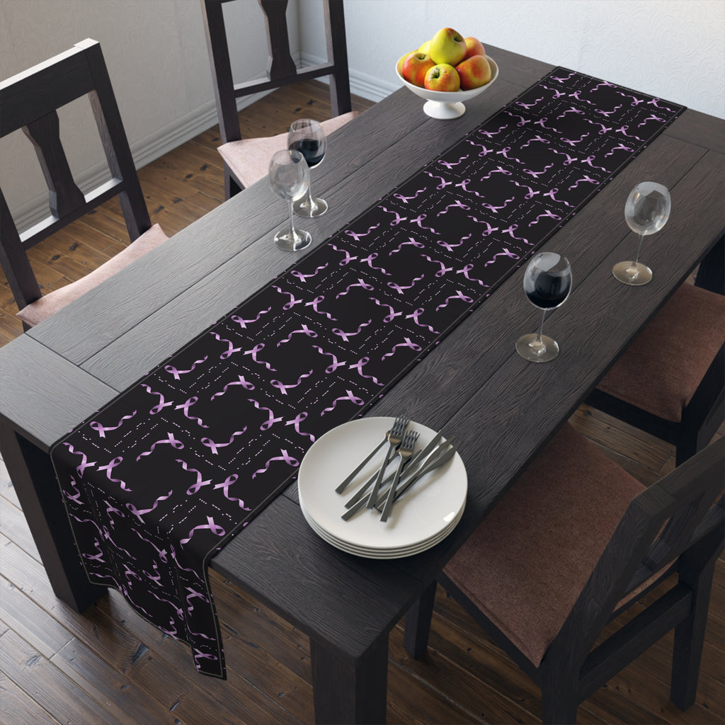 Epilepsy Awareness “HOPE” Morse Code Table Runner – Purple Ribbon Design