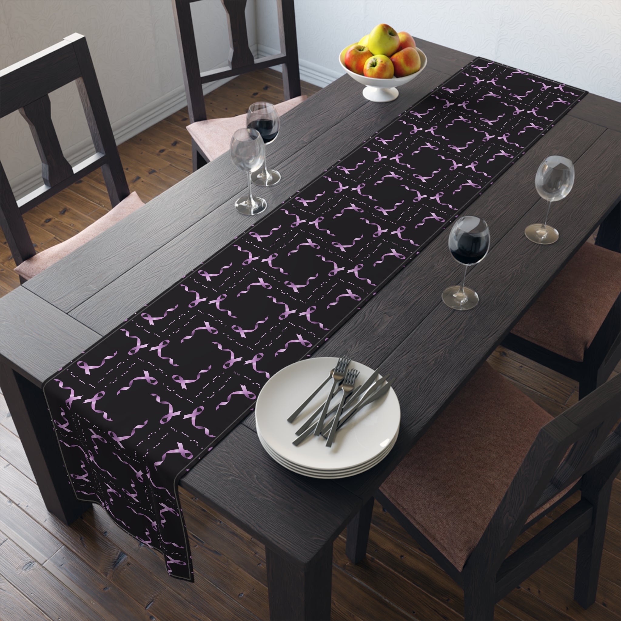 Epilepsy Awareness “HOPE” Morse Code Table Runner – Purple Ribbon Design
