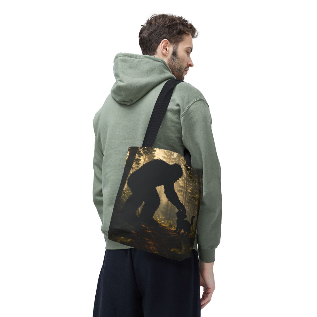 The Cat Saw It, Too Bigfoot & Cat Tote Bag