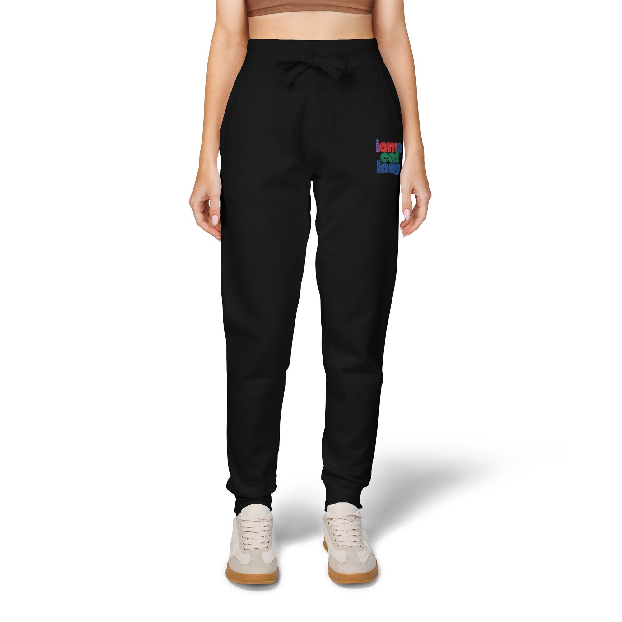 Cozy Embroidered Unisex Fleece Sweatpants for Relaxation