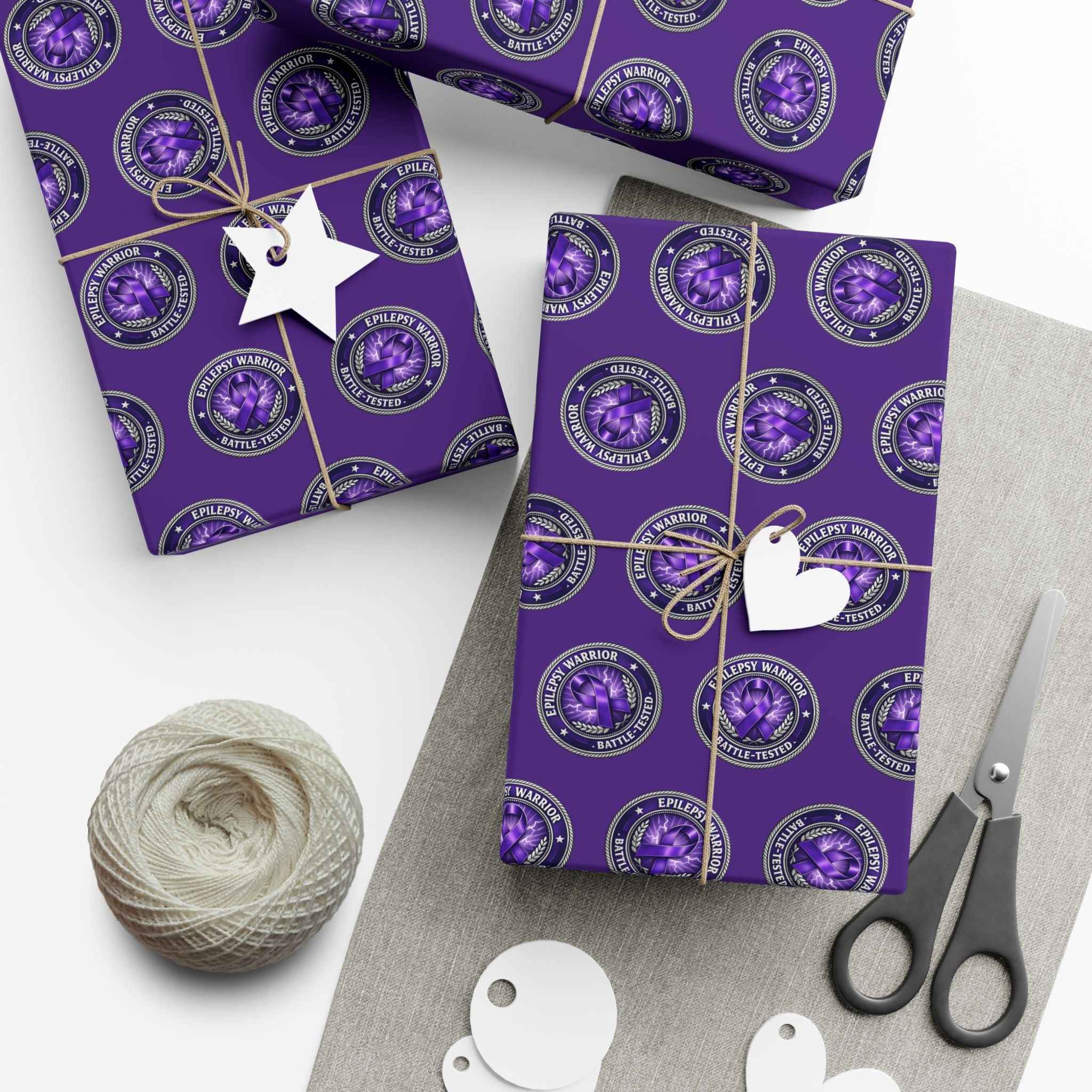 Epilepsy Warrior Gift Wrap | Purple Awareness All-Occasion Wrapping Paper