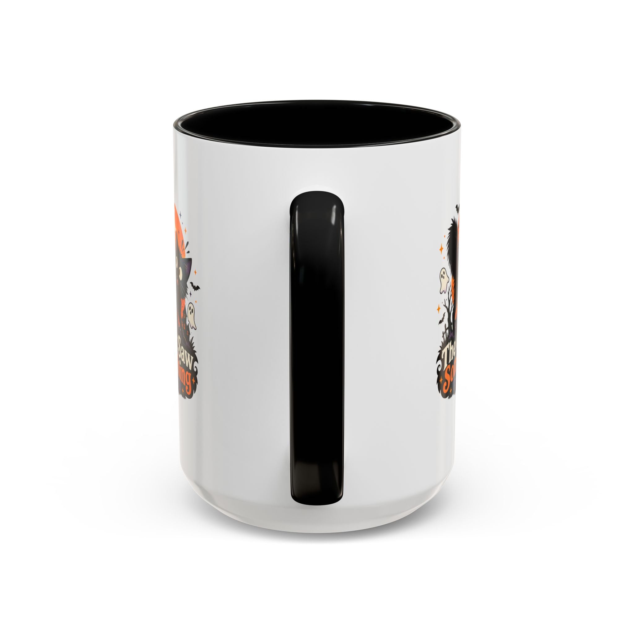 The Cat Saw Something Halloween Black Cat Accent Mug