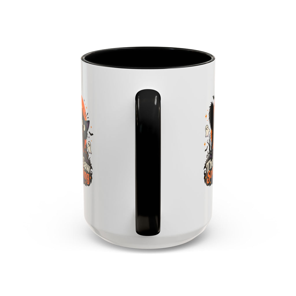 The Cat Saw Something Halloween Black Cat Accent Mug