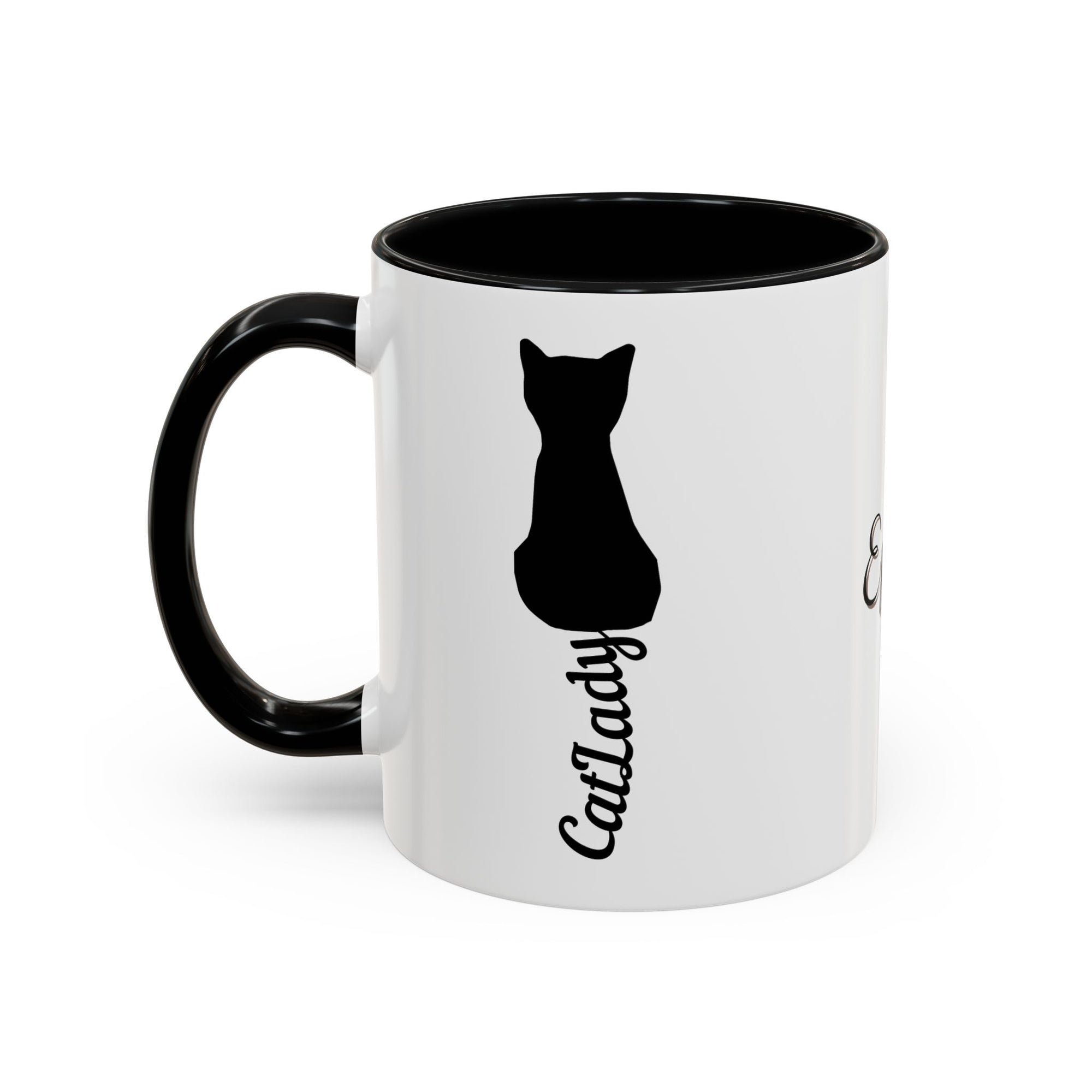Cursive Tail Cat Lady Coffee Mug, Gift for Cat Lovers