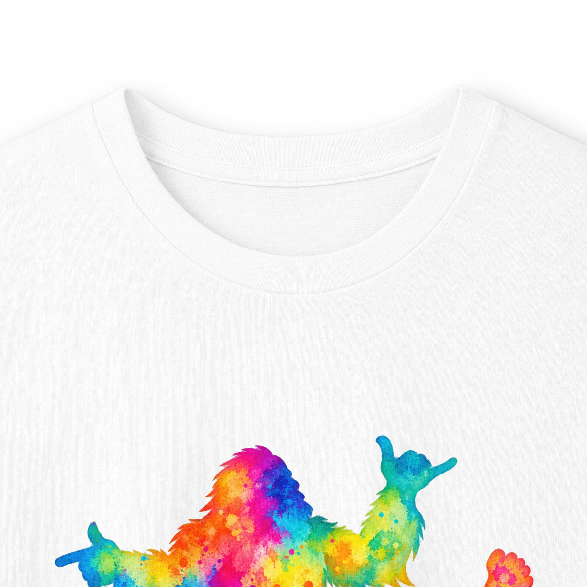Rainbow Dancing Bigfoot Long Sleeve T-Shirt | Colorful Psychedelic Sasquatch Tee