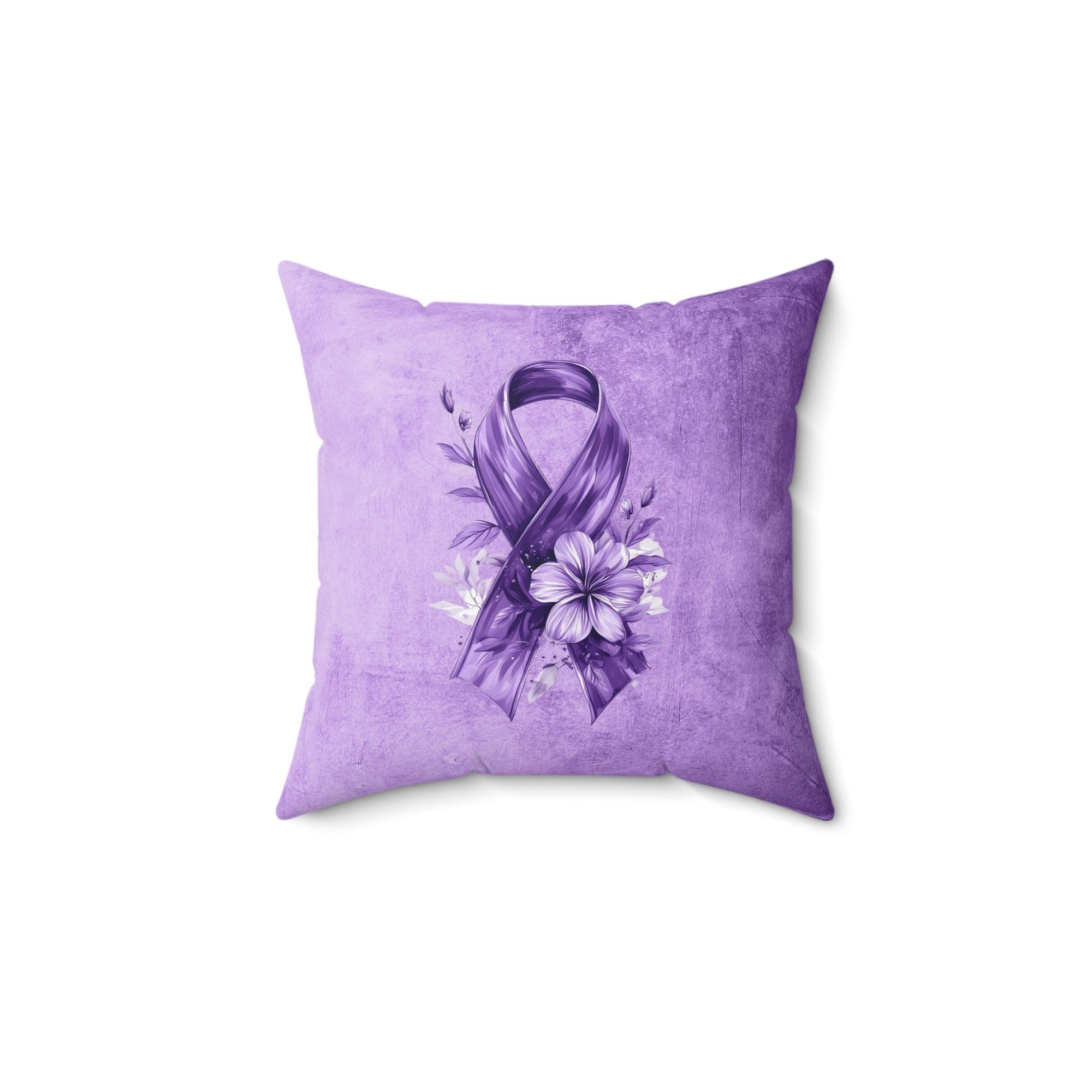 Grungy Purple Ribbon Decorative Pillow, Home Decor