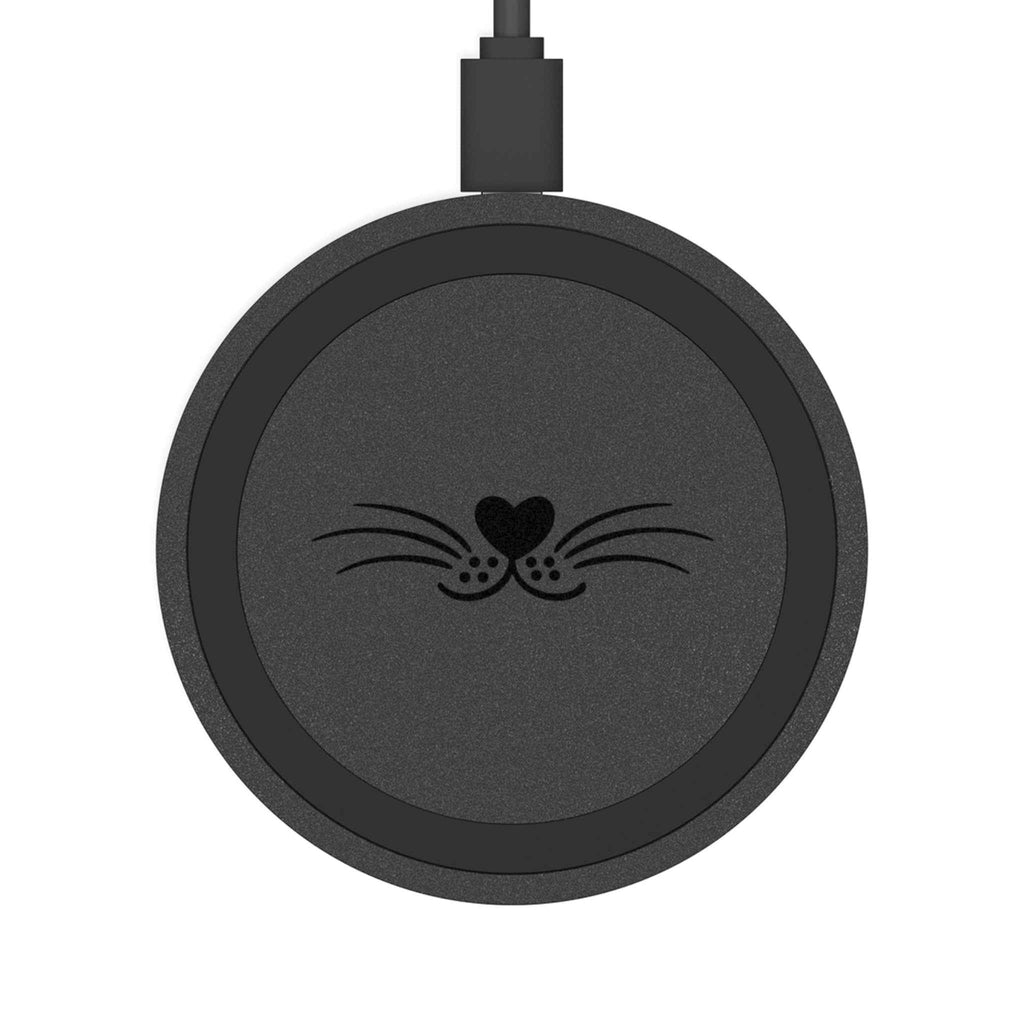 “Midnight Whiskers” Minimalist Cat Wireless Charging Pad